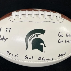 Cal Haladay Signed & Multi Inscribed Michigan State Spartans Football JSA COA