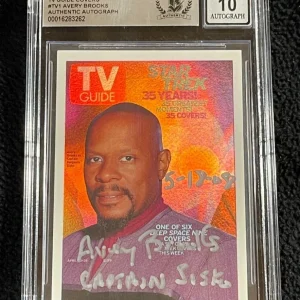 Avery Brooks Signed 2006 Star Trek DS9 TV Guide Card #TV1 BAS Auto Grade 10