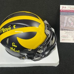 Tyler Morris Signed & Inscribed Michigan Wolverines Mini Helmet JSA COA