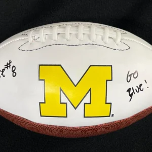 Derrick Moore Signed Inscribed Michigan Wolverines Football JSA Witness COA