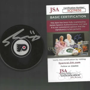 Travis Konecny Signed Philadelphia Flyers Puck JSA COA