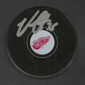 Ville Husso Signed Detroit Red Wings Puck