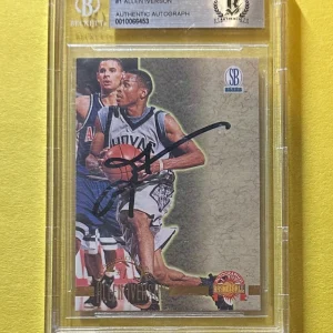 1996 SCORE BOARD ALLEN IVERSON #1 BECKETT AUTHENTIC AUTOGRAPH HOF