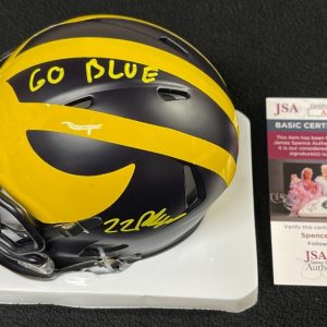 Brady Prieskorn Signed & Inscribed Michigan Wolverines Mini Helmet JSA COA