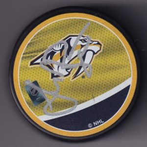 ANDREW BRUNETTE signed (NASHVILLE PREDATORS) Retro Vintage Hockey puck W/COA