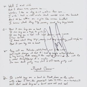 CHRIS JANSON Signed Autograph Lyrics "Buy Me A Boat" ACOA 954 Country Music