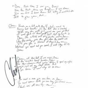 CHRIS JANSON Signed Autograph Lyrics "Done" ACOA Country Music