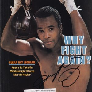 SUGAR RAY LEONARD signed (BOXING Sports Illustrated magazine BECKETT BAS BM41981