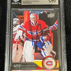 Carey Price Signed 2014/15 Upper Deck Card #100 BAS Certified