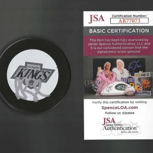 Rob Blake Signed Los Angeles Kings Vintage Logo Puck JSA COA
