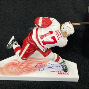Brett Hull Signed Detroit Red Wings White McFarlane Figure JSA COA