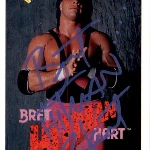 Bret "Hitman" Hart Signed 1989 Classic WWF Card #136 WWE