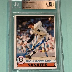 RICH GOSSAGE Signed 1979 TOPPS Card #225 Beckett Authenticated BAS