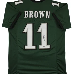 A.J. Brown Authentic Signed Green Pro Style Jersey Autographed BAS Witnessed 2