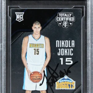 Nikola Jokic Signed 2015 Totally Certified #167 Rookie Card Auto 10! BAS Slabbed