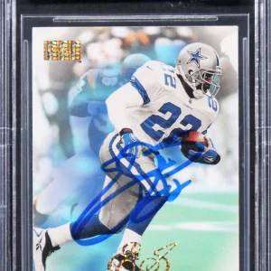 Cowboys Emmitt Smith Signed 1998 Skybox Premium #189 Card Auto 10! BAS Slabbed