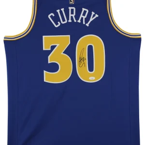 Warriors Stephen Curry Signed Blue Nike Classics Edition Swingman Jersey JSA 2