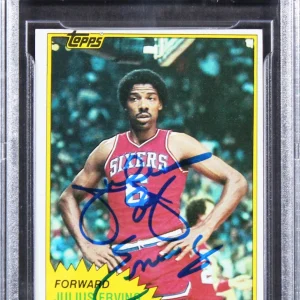 76ers Julius "Dr. J" Erving Signed 1981 Topps #30 Card Auto 10! BAS Slabbed