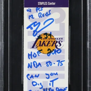 Shaquille O'Neal Signed 2000 NBA Finals Game 6 Ticket Ex-MT 6 Auto 10 BAS Slab 1
