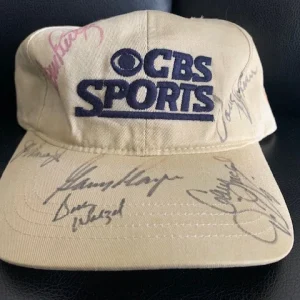 GARY PLAYER+TOM KITE+OTHERS HAND SIGNED CBS HAT+COA 2003 FARMERS CHARITY GOLF
