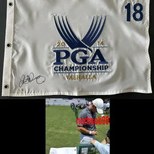 RORY MCILROY SIGNED 2014 PGA CHAMPIONSHIP FLAG w/EXACT VIDEO PROOF BECKETT COA