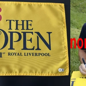 BRIAN HARMAN SIGNED THE BRITISH OPEN CHAMPIONSHIP FLAG w/EXACT PROOF BECKETT COA