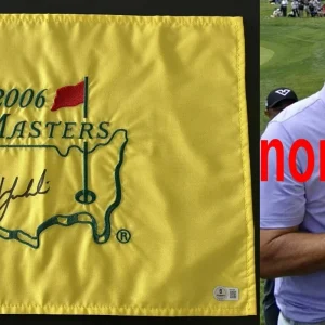 PHIL MICKELSON SIGNED 2006 MASTERS PIN FLAG w/EXACT VIDEO PROOF & BECKETT COA