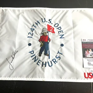 JORDAN SPIETH HAND SIGNED 2024 PINEHURST US OPEN PIN FLAG JSA CERT #2