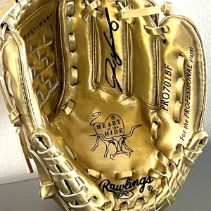 Ivan Rodriguez Pudge Signed Rawlings Mini Gold Glove Texas Rangers HOF Beckett 1