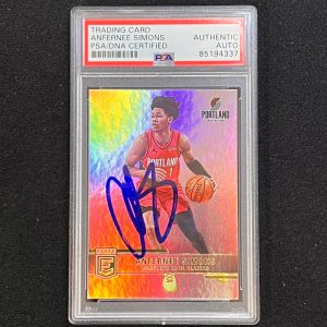 2020-21 Donruss Elite #57 ANFERNEE SIMONS Signed Card AUTO PSA Slabbed Blazers
