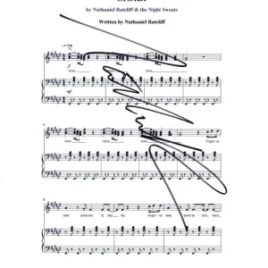 Nathaniel Rateliff Signed Autograph SOB Sheet Music & the Night Sweats