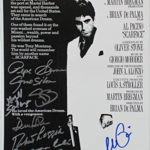 Scarface (11) Pacino, Bauer, Loggia +8 Signed 12x18 Mini Movie Poster Photo BAS