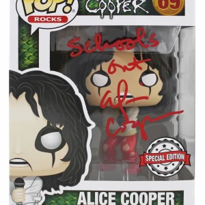 Alice Cooper "Schools Out" Signed Funko Pop Vinyl Figure #69 w/ Red Sig BAS Wit