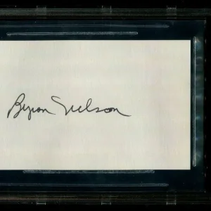 GOLF LEGEND BYRON NELSON signed autographed VINTAGE INDEX CARD BECKETT (BAS)