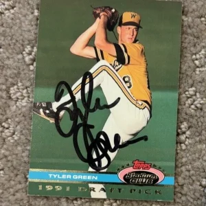 1992 Stadium Club Dome Tyler Green #68 RC signed autographed card Phillies