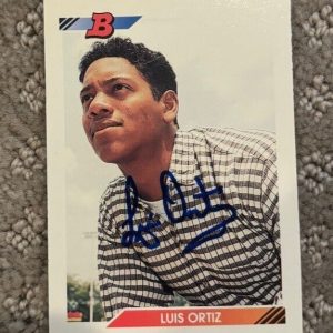 1992 Bowman #306 Luis Ortiz signed autographed card Boston Red Sox RC