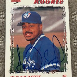1996 Score Baseball #510 Howard Battle signed autographed card Toronto Blue Jays