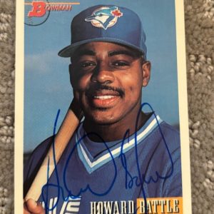 1993 Bowman Howard Battle #195 signed autographe Toronto Blue Jays Card