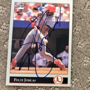 1992 Leaf St. Louis Cardinals Baseball #63 Felix Jose signed autographed Card