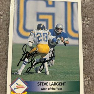 1992 Pacific #7 Steve Largent signed autographed card Seattle Seattle