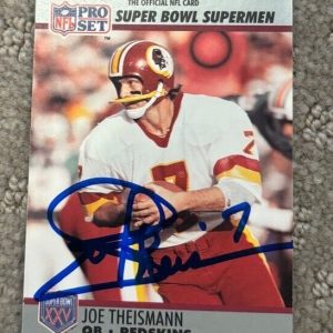 1990-91 Pro Set Super Bowl SUPERMEN #133 Joe Theismann signed autographed card