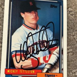 1992 Topps #29 Mickey Tettleton signed autographed card Detroit Tigers