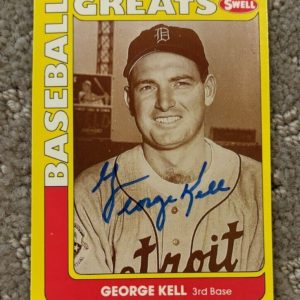 1991 SWELL BASEBALL GREATS GEORGE KELL SIGNED AUTOGRAPHED DETROIT TIGERS CARD