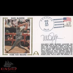 Mark McGwire signed Home Run Record Cachet Envelope JSA COA Auto Z1779