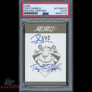 Tony Daniels signed 1987 Motto Tony the Tiger Card PSA DNA Slabbed Auto C2965