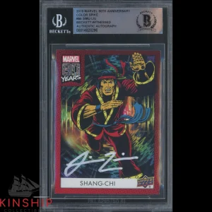 Simu Liu signed 2019 Upper Deck Marvel Card Beckett Slab Shang-Chi Auto C2980