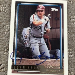 1992 Topps Gold Winner John Kruk signed autographed card Philadelphia Phillies