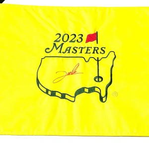 Jon Rahm Hand Signed 2023 Augusta National Masters Flag PGA Beckett Cert BAS #2