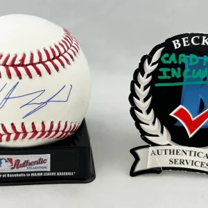 Wyatt Langford Signed Authentic Major League Baseball Beckett BAS COA