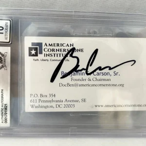 Ben Carson Signed Business Card Graded 10 Beckett BAS 1 COA